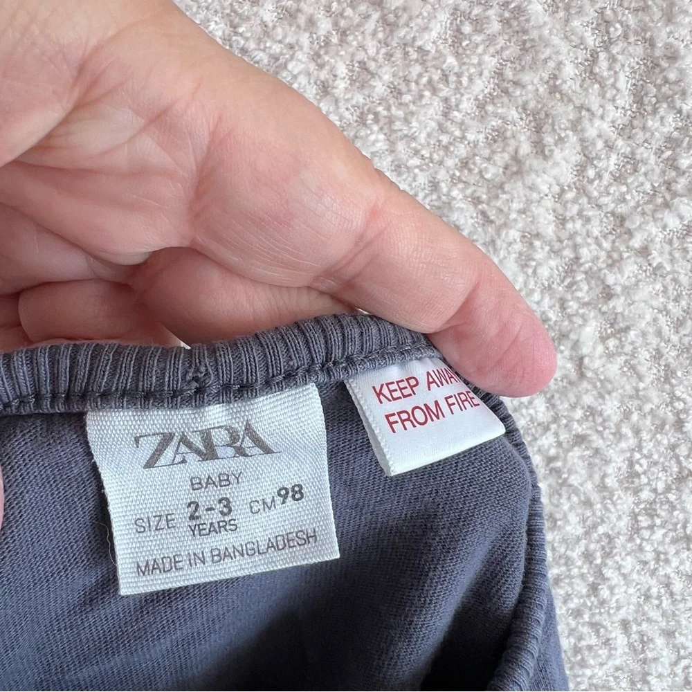 Zara Toddler Long Sleeve‎ Blue Shirt Front Pocket Size 2-3 Years